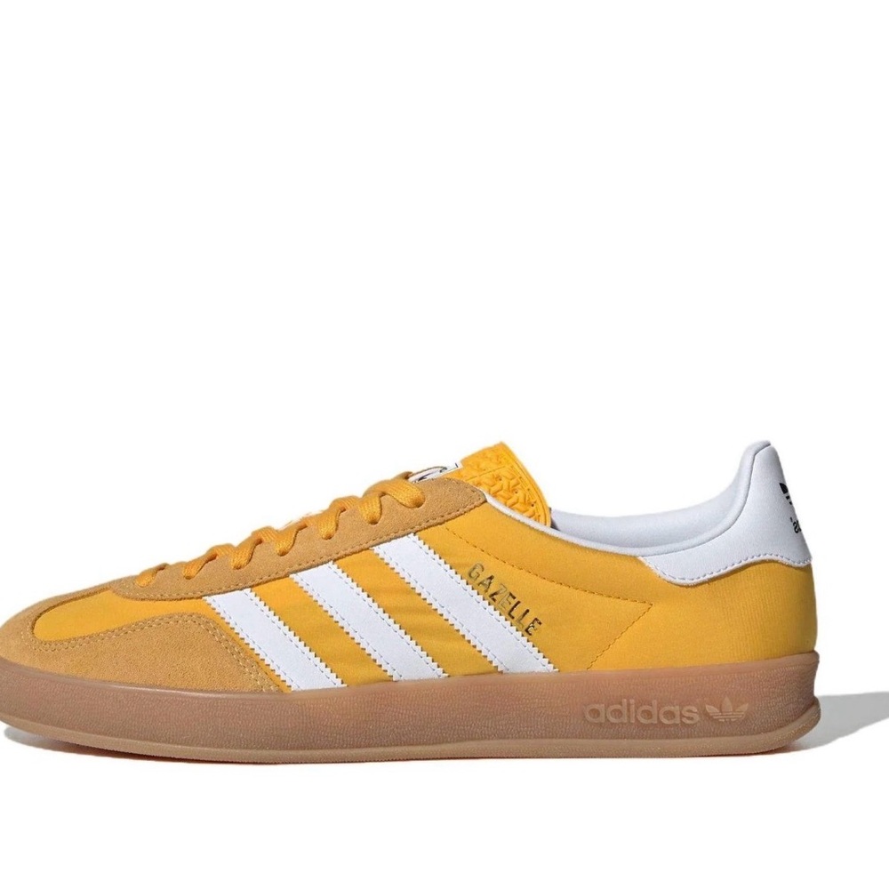 Adidas Gazelle Mustard and White Sneakers